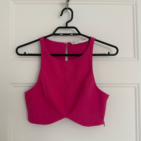 WOMEN'S PINK CROP TOP XS - Picture 2 of 3